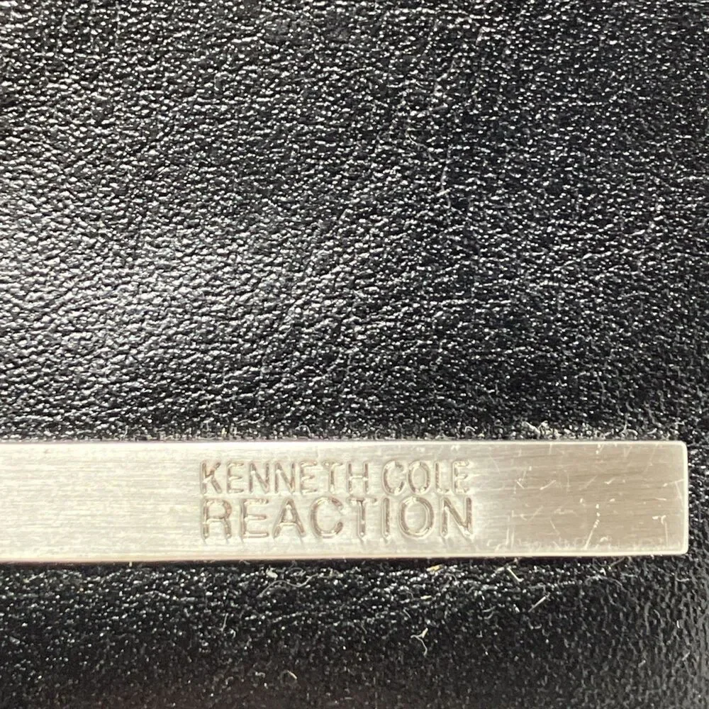 Black Kenneth Cole Reaction Leather Clutch Wallet 6X3.75